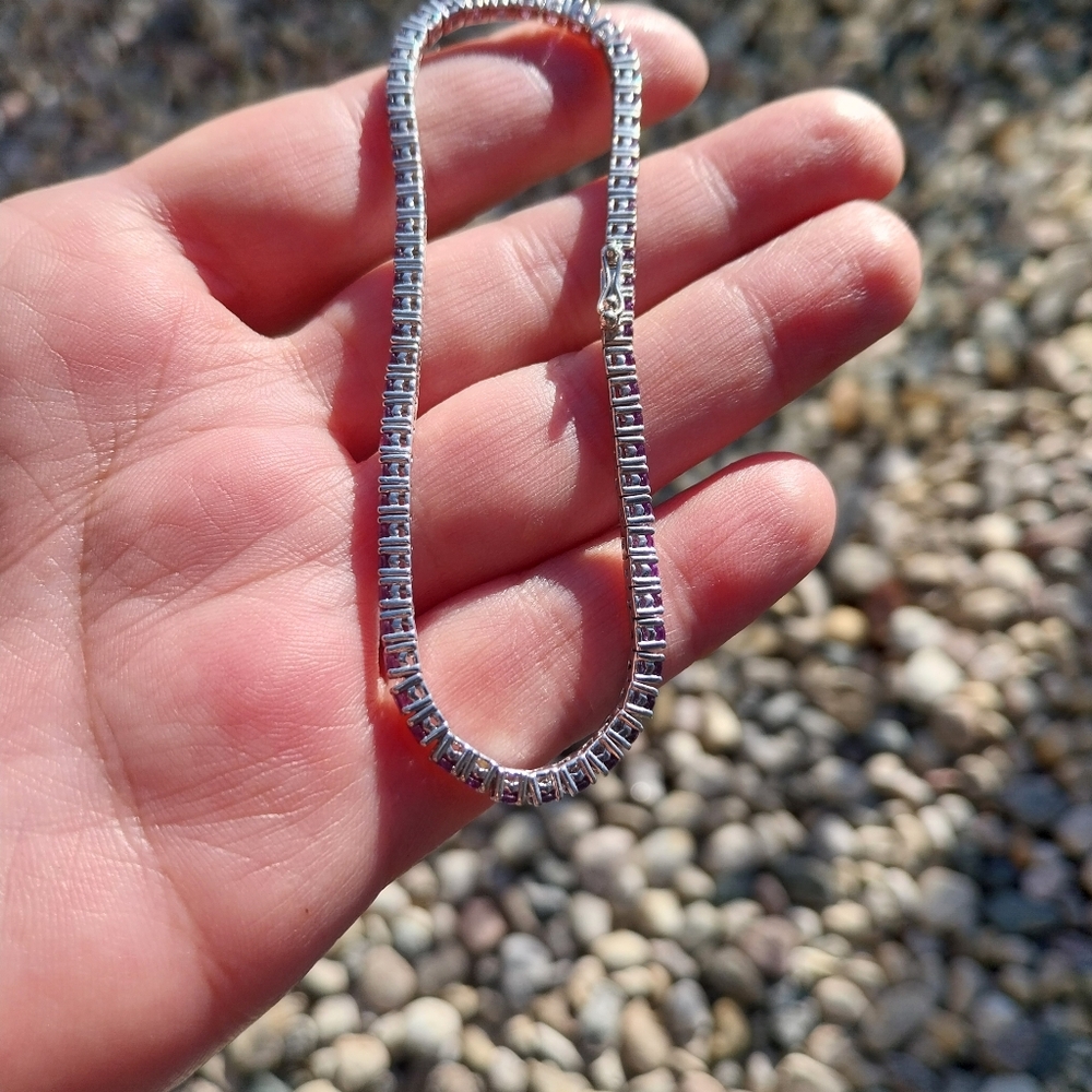 Sterling Silver Amethyst Bracelet - Picture 6 of 16